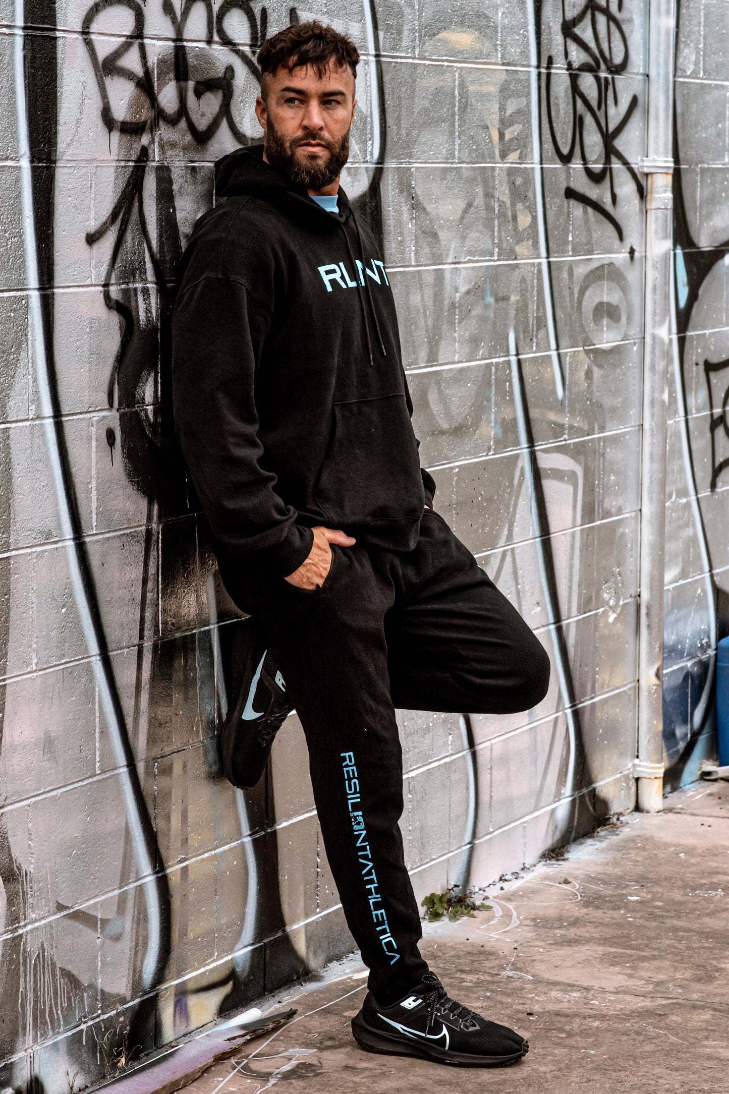 street active hoodie - blvck w glacier
