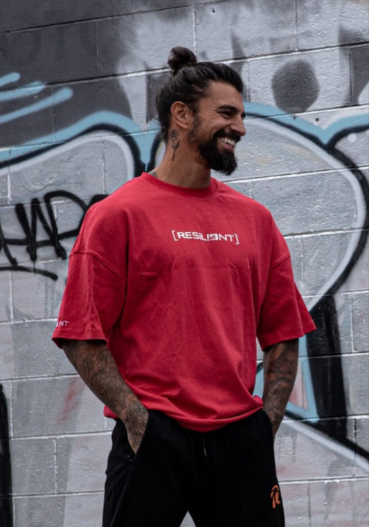 gen3 oversize tee - cherry red