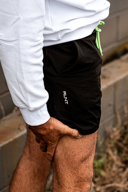 rlnt 5inch performance shorts - blvck & lime