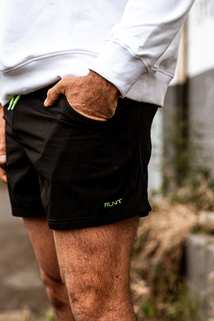 rlnt 5inch performance shorts - blvck & lime